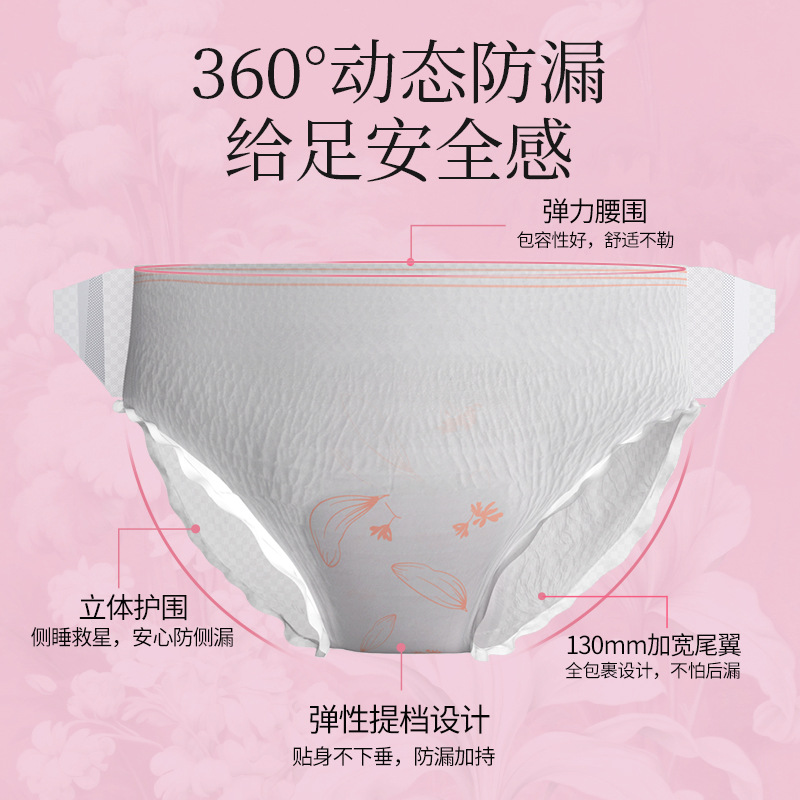 Plant protection pants sanitary napkin non-take-off pajamas with waist fit leak-proof day pants menstrual night menstruation pants wholesale