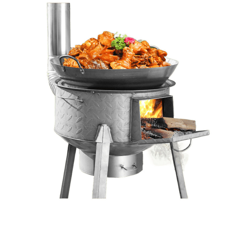 Outdoor Large Iron Pot Stove, Courtyard Stove, Thick Steel Plate Wood-Burning Stove, Earthen Pot Stove, Firewood Stove, Large Pot Stew Stove