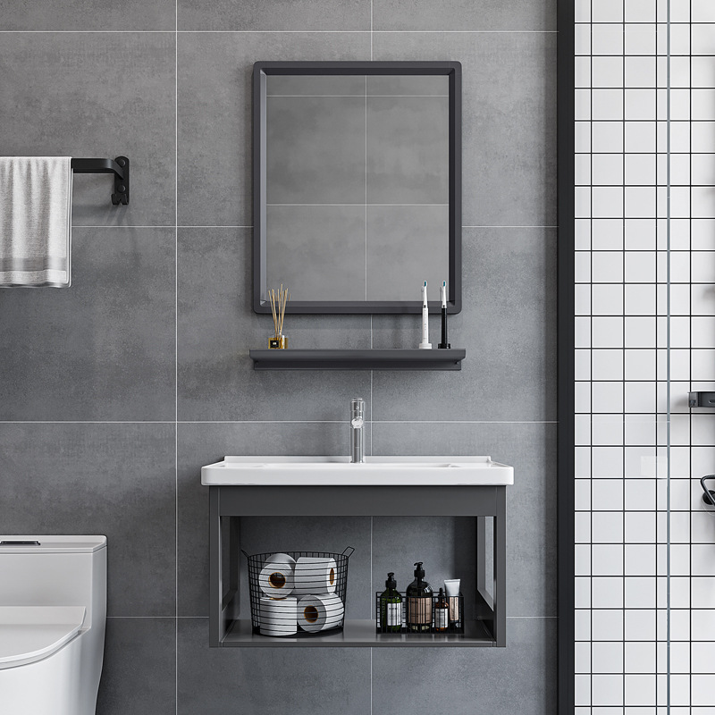 Small Apartment Washbasin Wall-mounted Ceramic Wash Basin Cabinet Combination Bathroom Washbasin Balcony Washstand Household