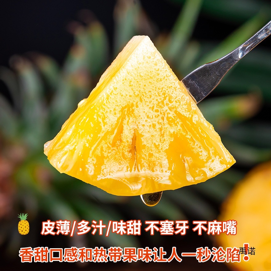 Hot Selling Hainan Golden Diamond Pineapple Fresh Fruit Tree Ripe in Season Whole Box Hand-Shred Pineapple Non-Pineapple 10 Brick Essence