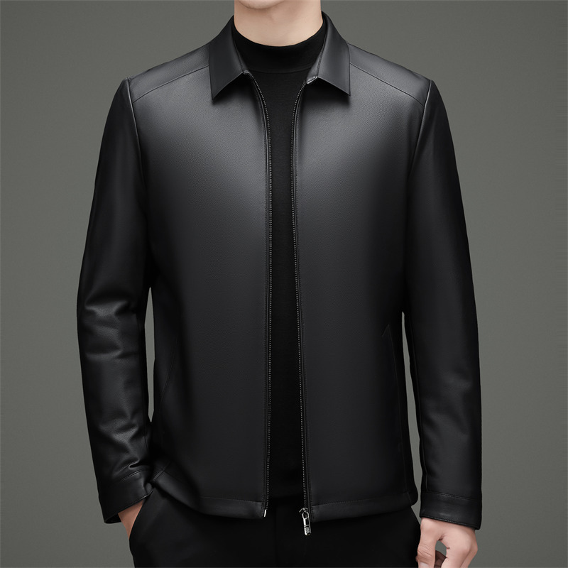 Кожаная куртка для мужчин Haining из овечьей кожи для среднего возраста