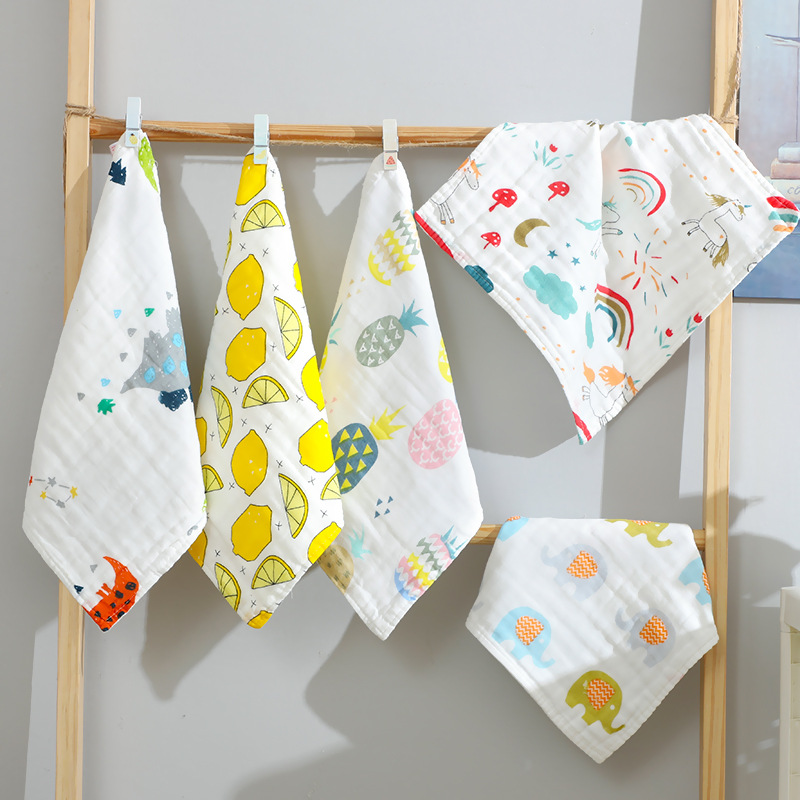 High density pleated cotton saliva towel 30*30cm Jane Wood Green Yue factory direct a generation of cotton saliva towel