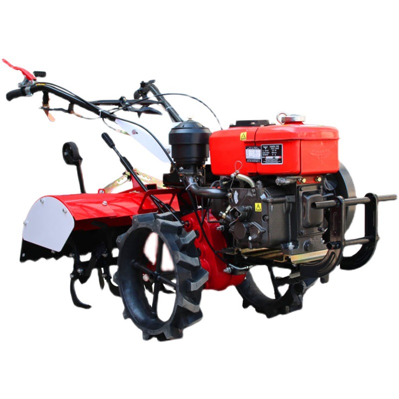 Four-Wheel Drive Micro Tillage Machine, Plowing Machine, Small Household Agricultural Tillage Machine, Diesel Rotary Tillage Machine