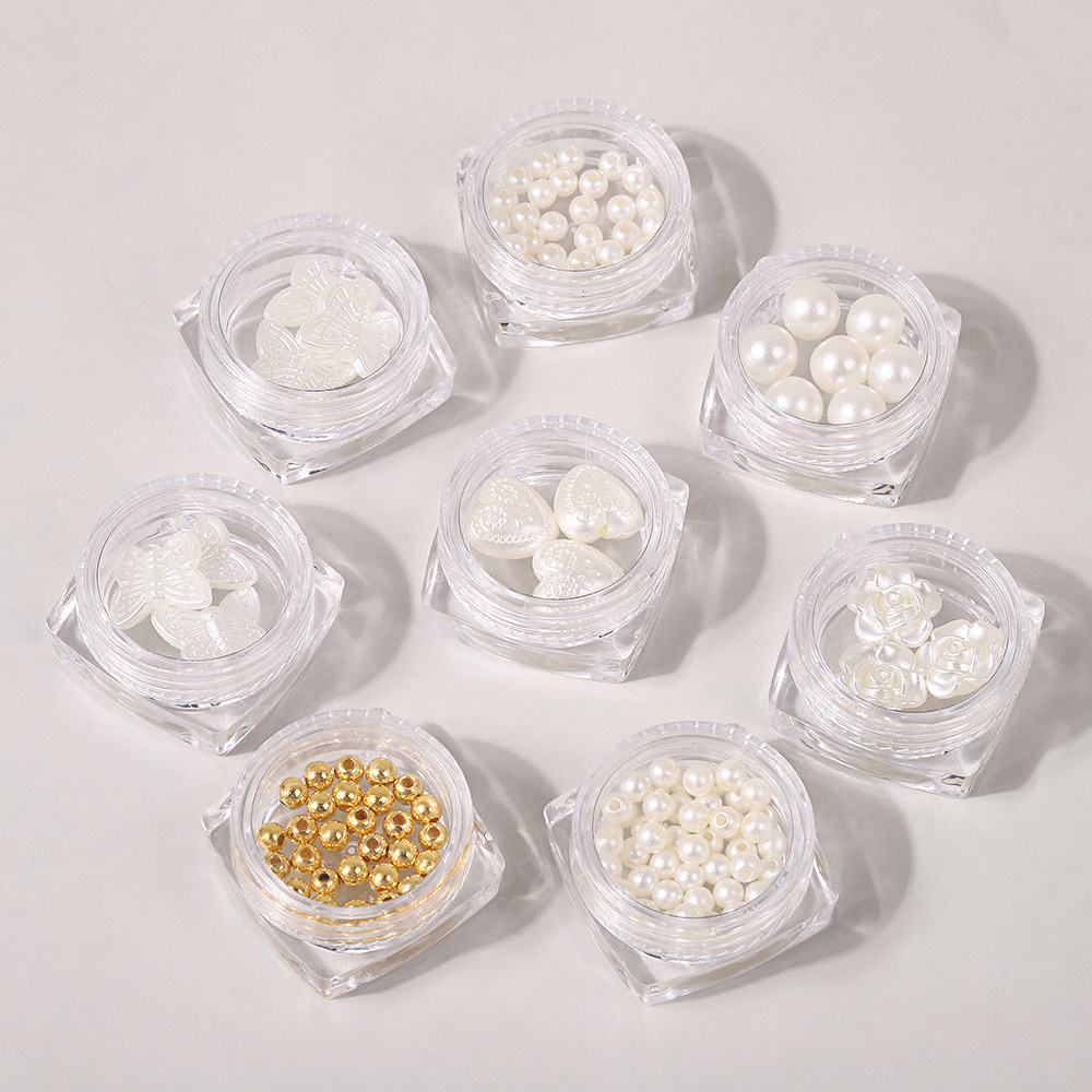 New Trendyy Manicure Tools Transparent Round Box Niche Square Packaging Box Retro Style Nail Chip Accessories Box