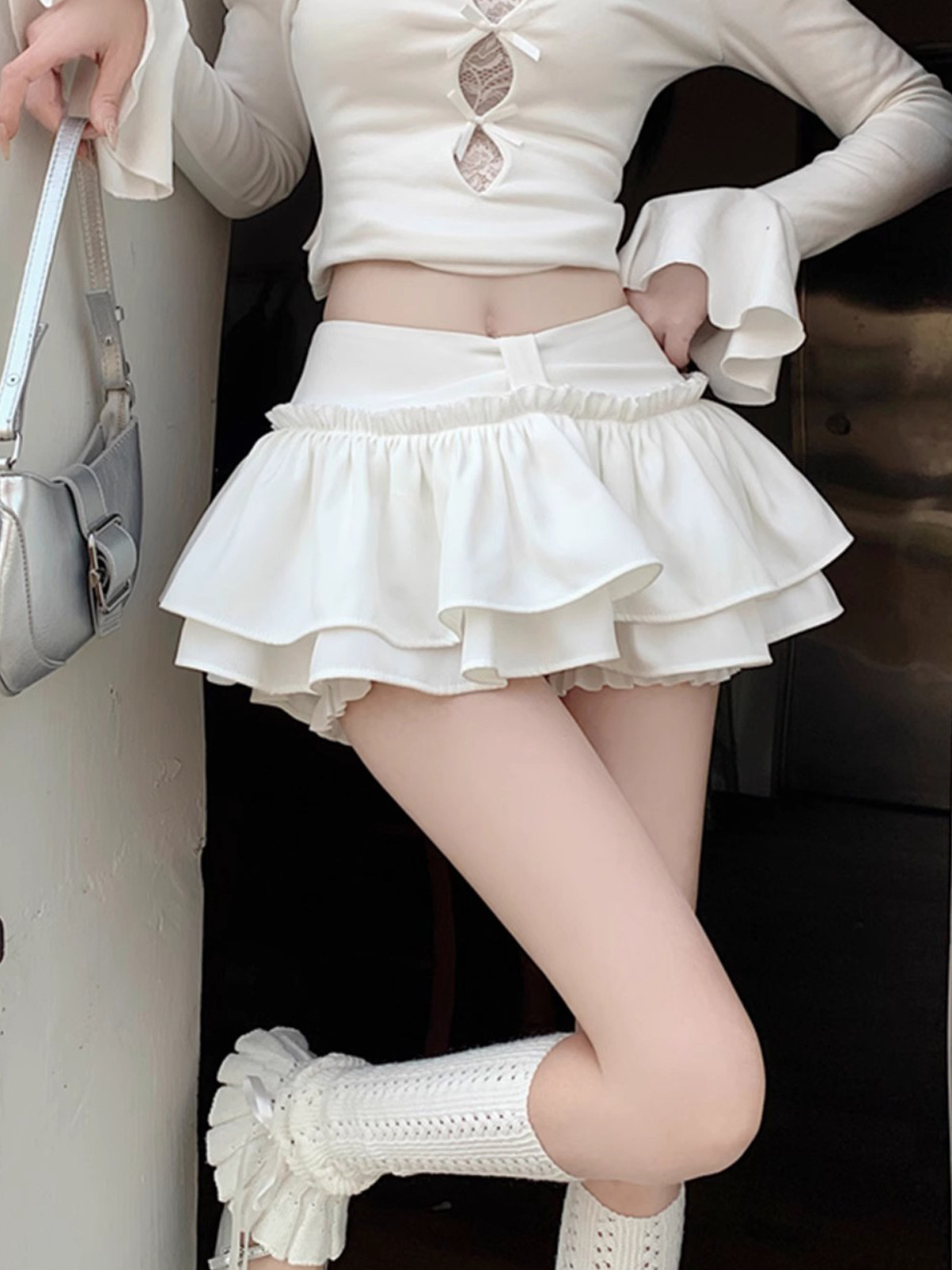 White Puffy Skirt Women's Summer 2025 New Ballet Style High Waist Niche Design Sense A- Line Cake Skirt