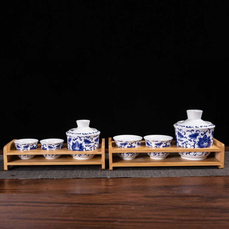 Household ceramic wine set suit warm yellow wine wine warmer antique Chinese white wine glass hot wine pot half jin two Liang