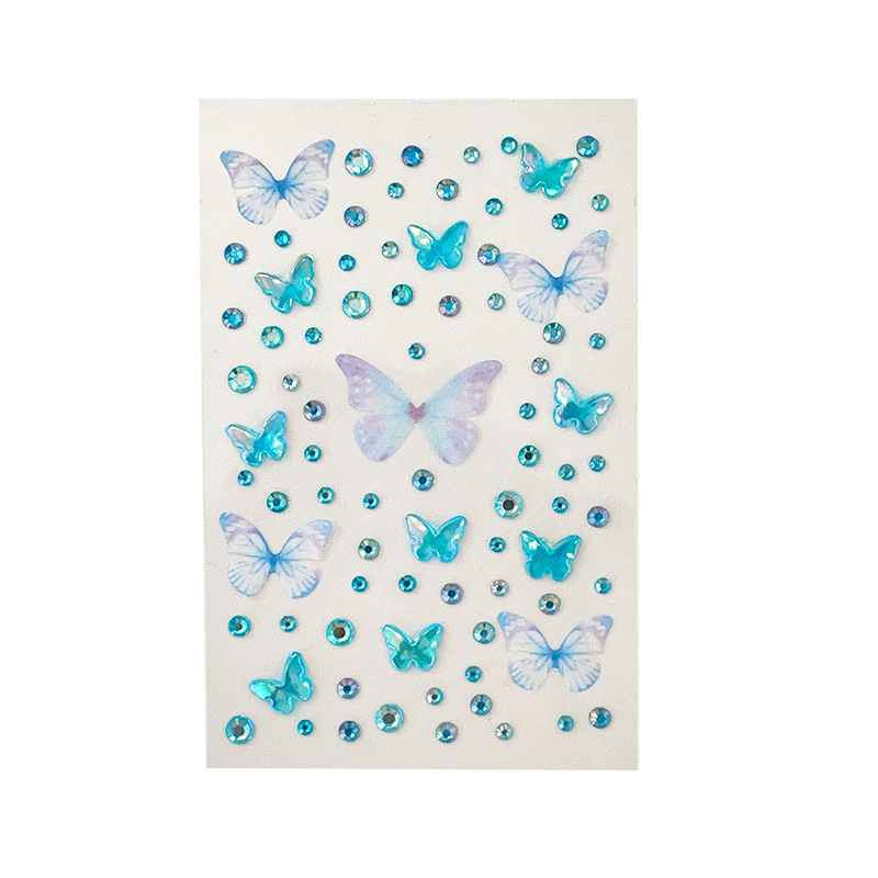 Children's Face Makeup Decoration Self-Adhesive Diamond Stickers Stage Diamond Stickers Mermaid Color Diamond Concert Makeup Decoration Stickers