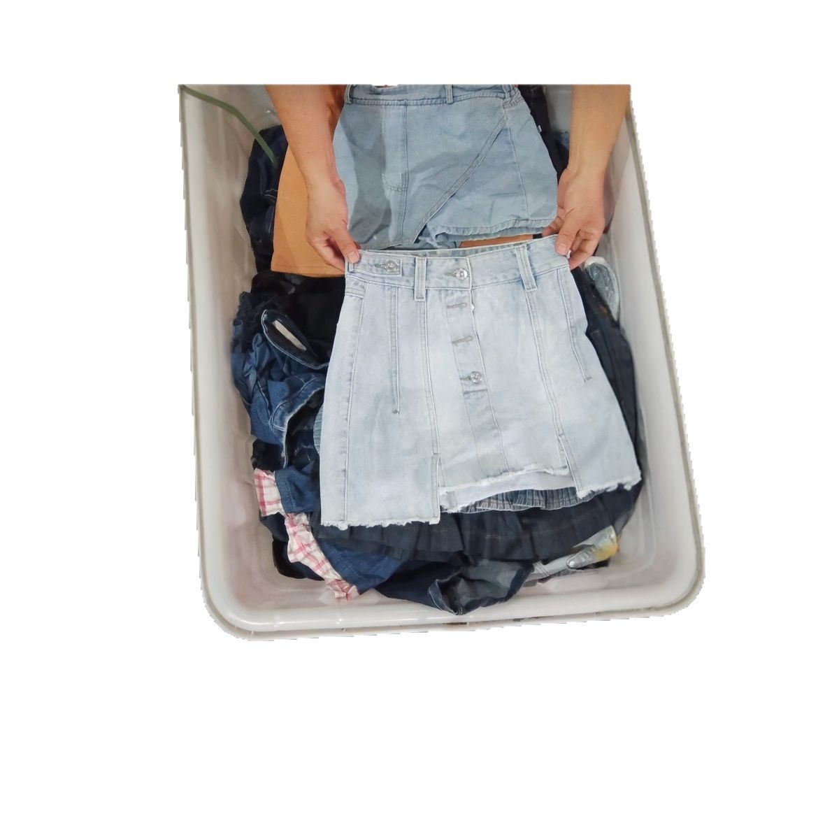 Second-Hand Clothes, Old Hottie Retro Denim Skirt, High-Waisted Slimming A-Line Hip-Hugging Skirt, Trendy