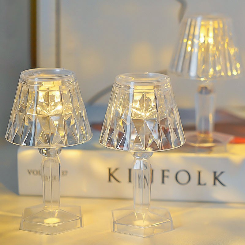 New Diamond Night Light Creative Decorative Ornaments Lamp Atmosphere Projection Refraction Bedroom Bedside Table Lamp Cross-Border Wholesale