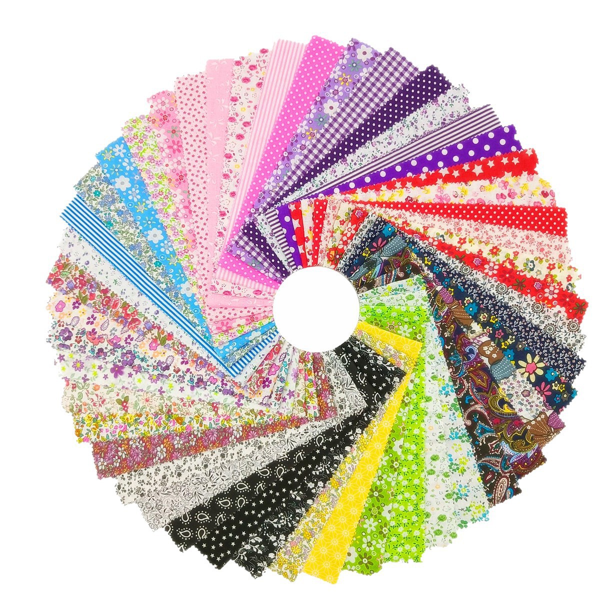 50 Pieces of Pure Cotton Fabric Floral Handmade DIY Fabric Beginner Patchwork Small Fabric Set Fabric Scraps