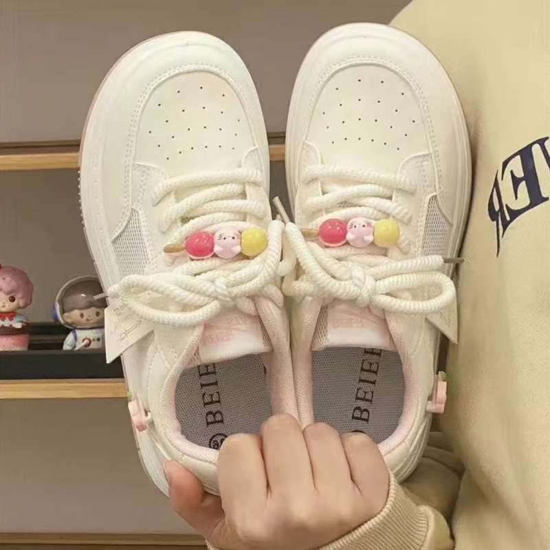 Park Dance Preppy Style Summer Breathable Casual Sports White Shoes 2025 New Summer Mesh Breathable
