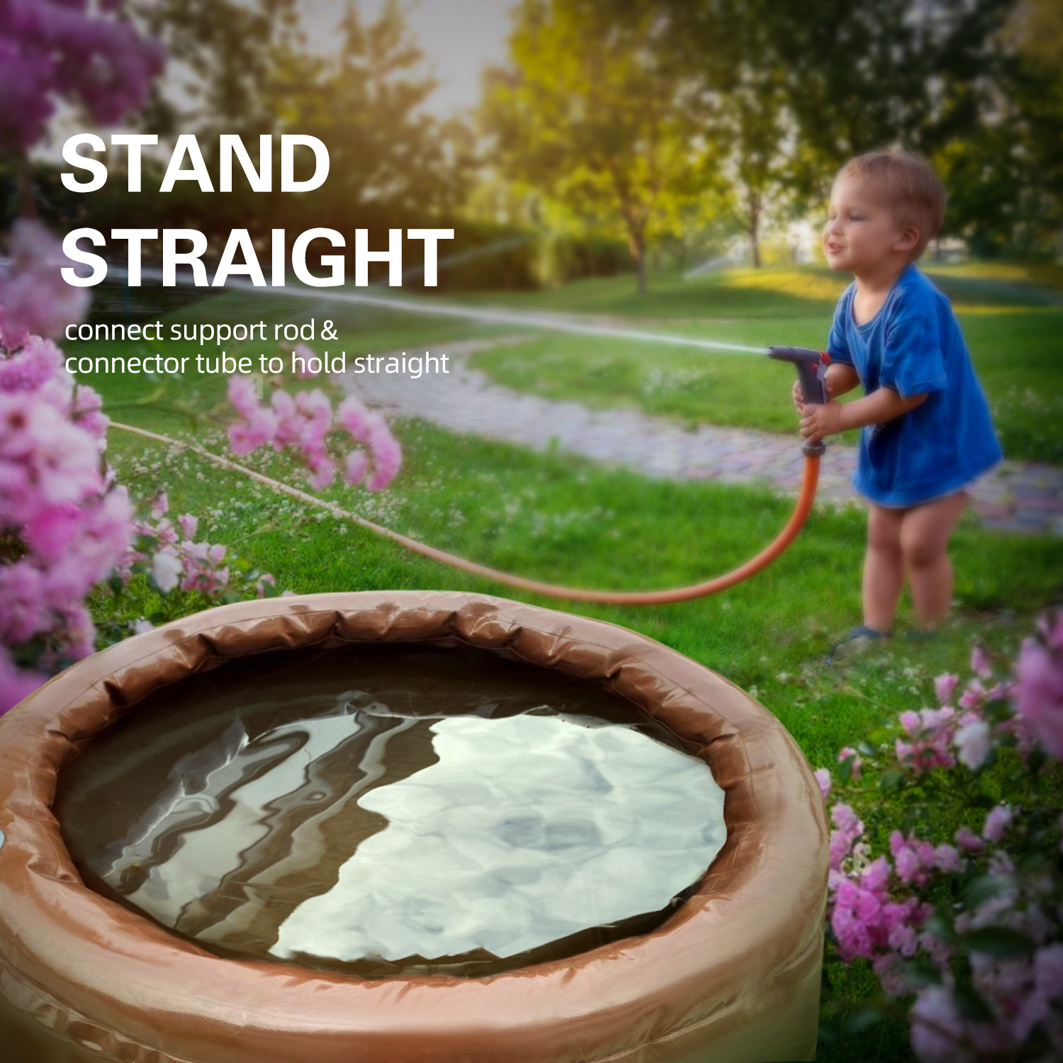 American Patented Cross-Border Soft Water Storage Tank Foldable Outdoor Garden Inflatable Round Bucket Agricultural Water Reservoir