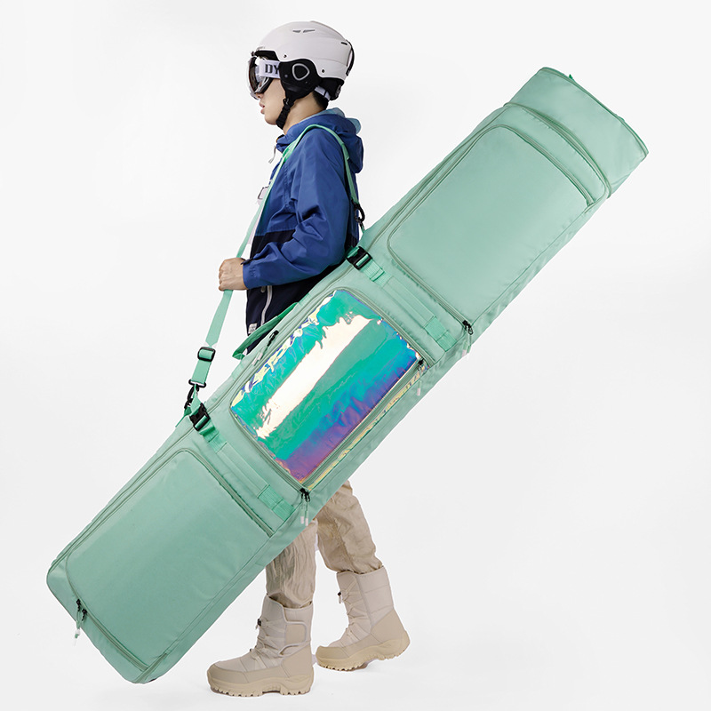 New single and double board snowboard bag belt wheel retractable wet and dry separation waterproof large capacity manufacturers wholesale