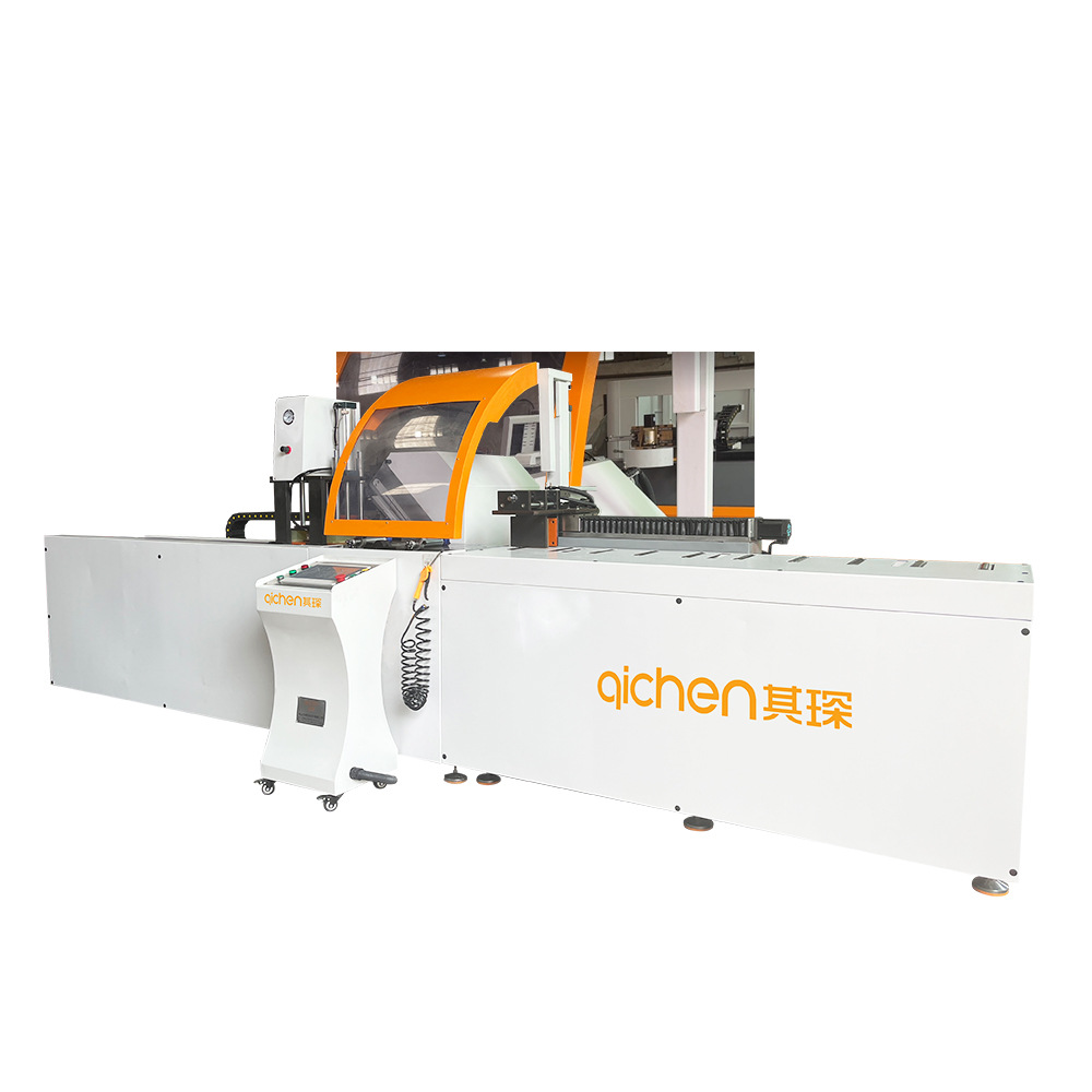 Source manufacturers 550 aluminum cutting machine aluminum profile non-metallic materials automatic feeding any angle CNC single-head saw
