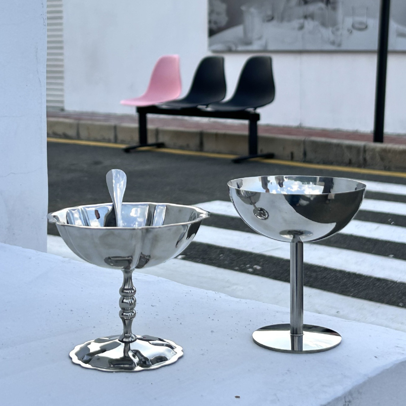 Thickened 304 stainless steel hotel table ice cream cup ice cream cup pudding cup INS style retro Goblet
