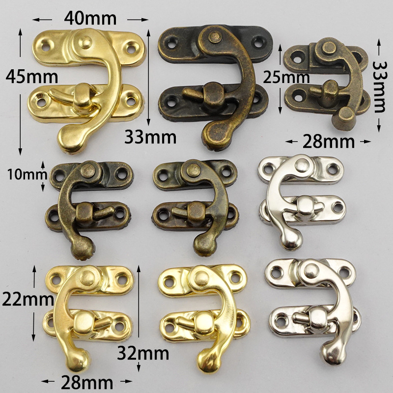 Buckle horn hook lock mini wooden box wooden box box lock head luggage hardware accessories wholesale buckle small lock