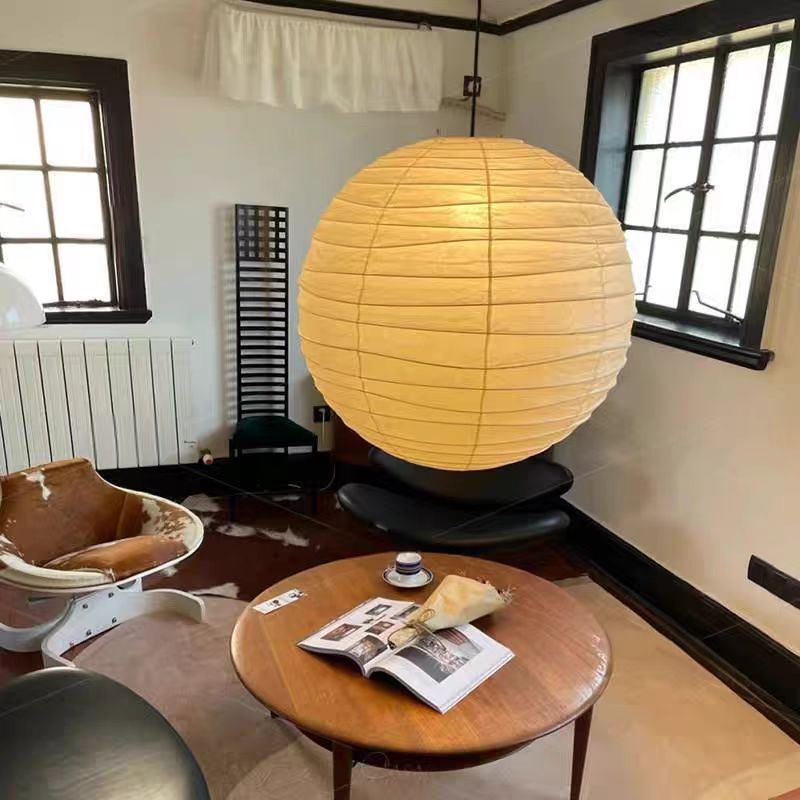 Japanese Wabi-Sabi Style Noguchi Isamu Paper Lamp Bedroom Restaurant Homestay Living Room Clothing Store Atmosphere Round Ball Rice Paper Chandelier
