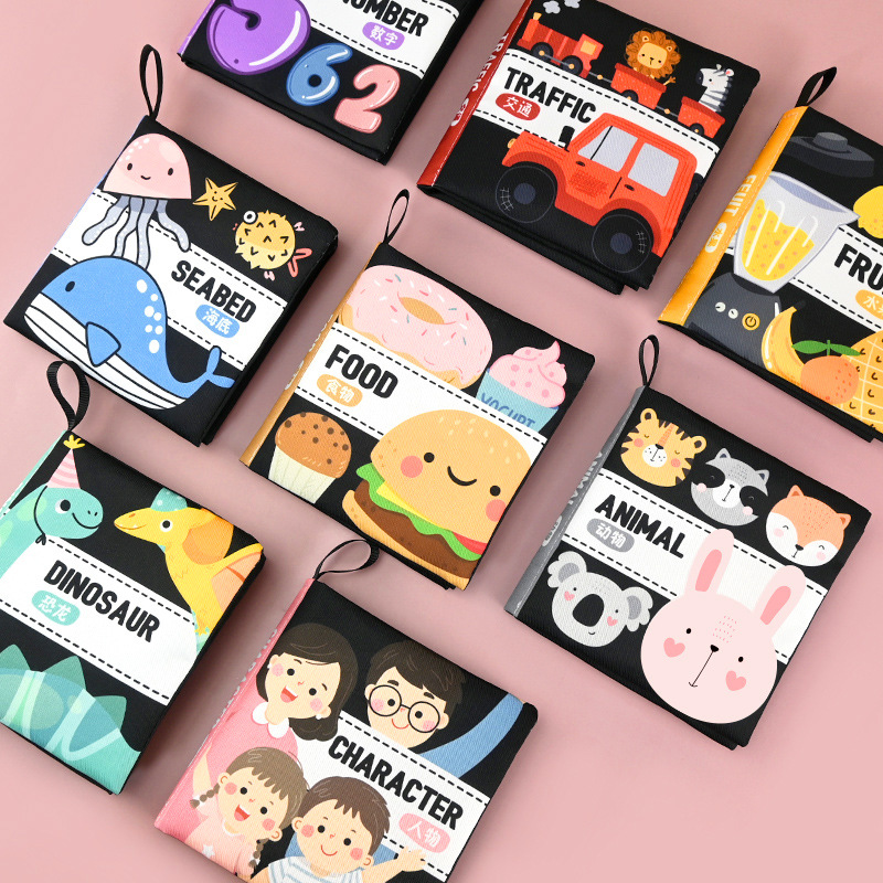 Новая книга из ткани для детей, неразрывная, черно-белая, развивающая игрушка для младенцев