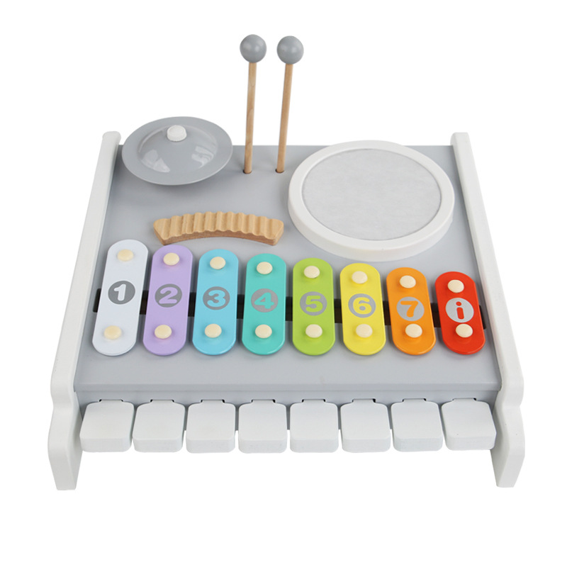 Children's Piano Drum Set Multifunctional Toy for Beginners 8-Tone Enlightenment Jazz Drum Instrument for Babies Aged 2-5