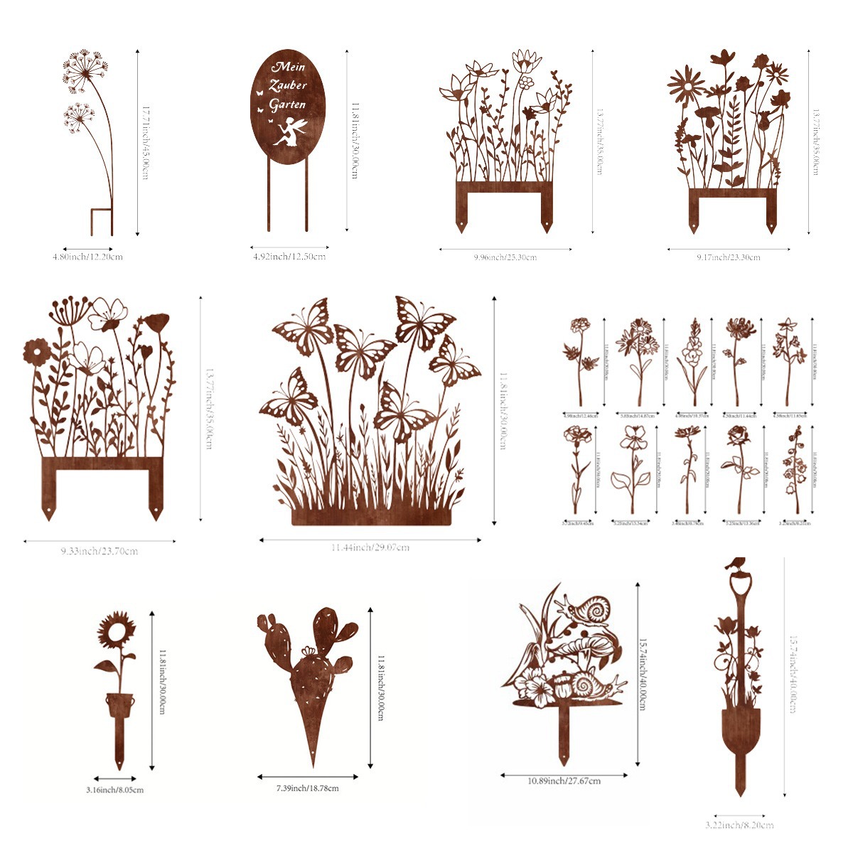 European and American Garden Butterfly Courtyard Ground Inserts Creative Art Metal Courtyard Decoration Outdoor Fairy Ground Inserts Crafts