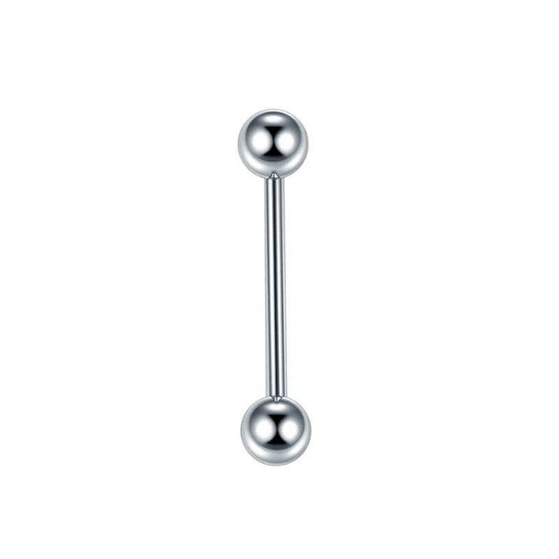 Europe and the United States cross-border hot-selling stainless steel straight double ball fashion tongue nail ear bridge ear bone nail barbell breast ring puncture