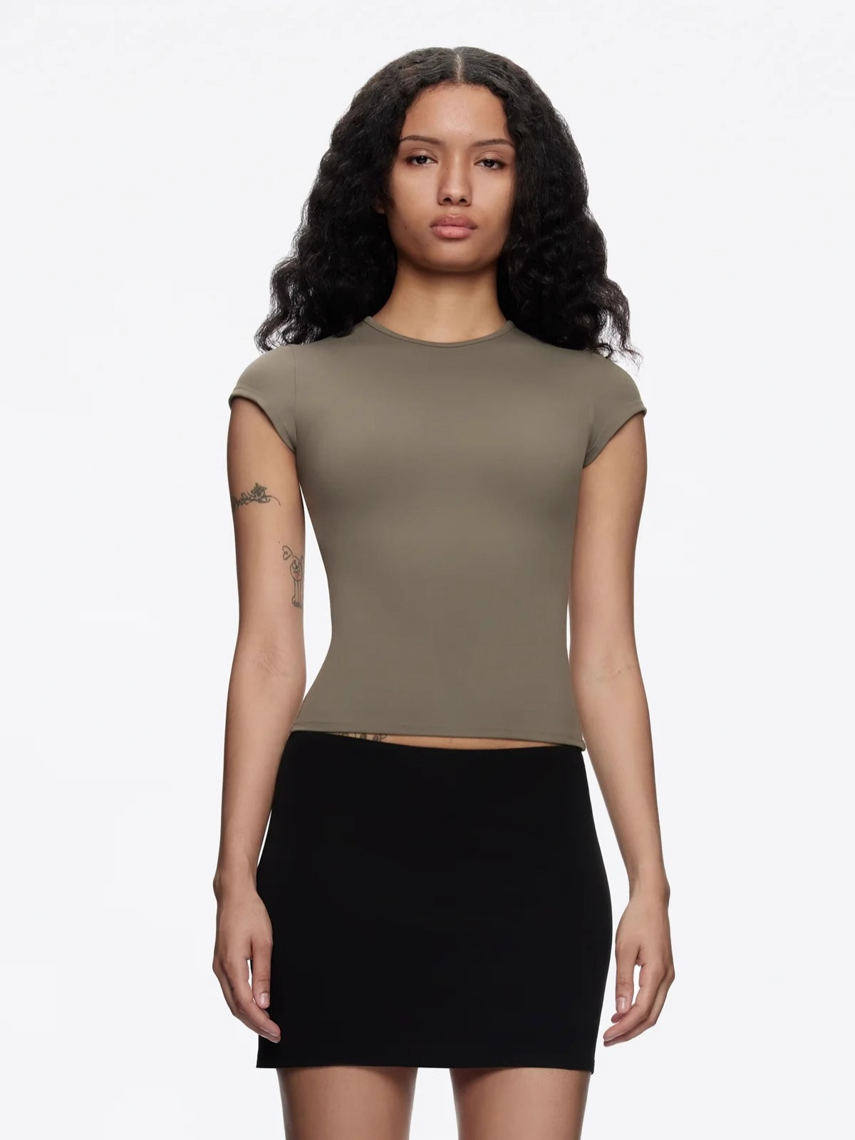 Spot Tankair Sexy Skin-Friendly Nude Elastic Tight Fitness Right Shoulder Small Flying Sleeve T-Shirt Sports Quick-Drying Top