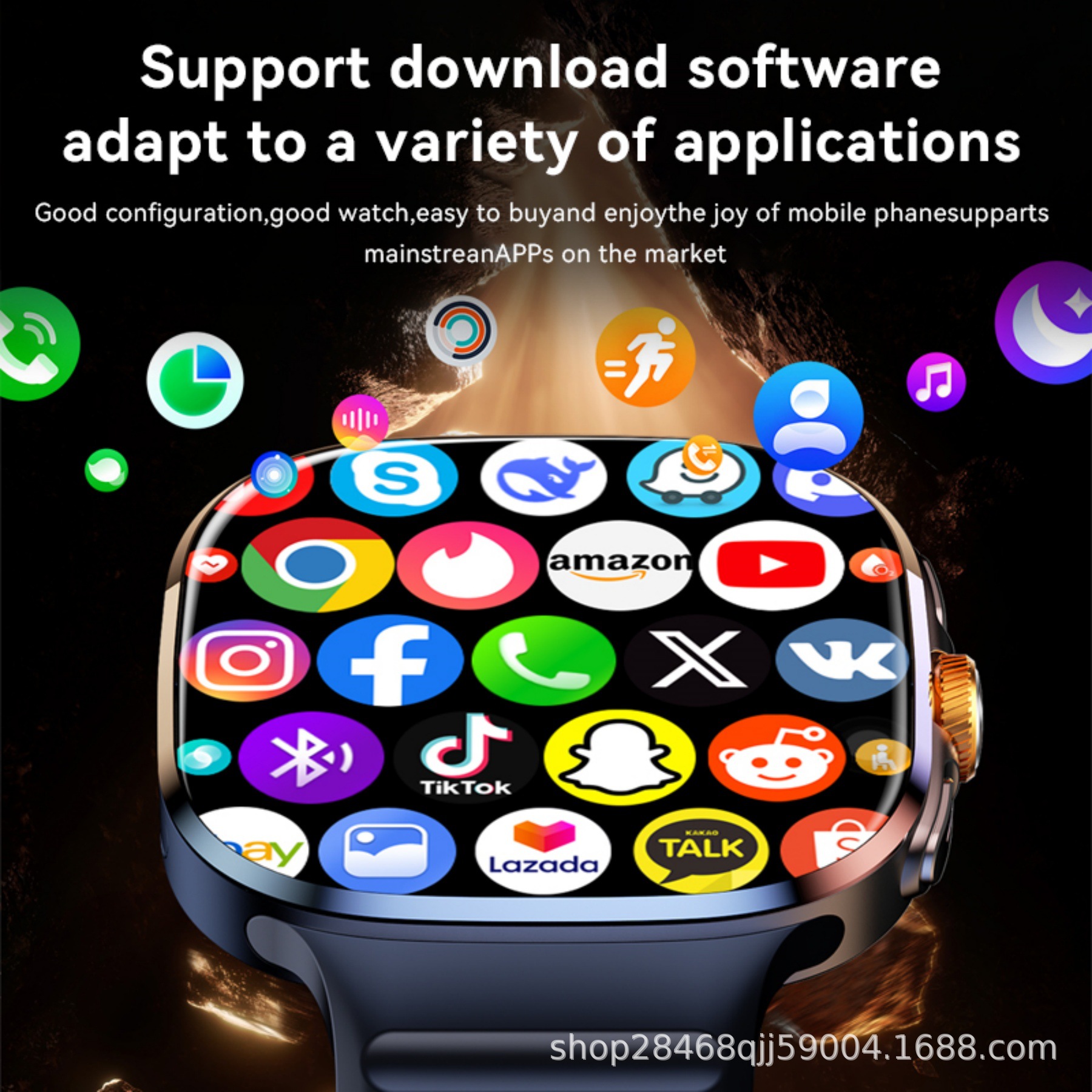 Cross-Border New Product M99/H20 Huaqiangbei Honeycomb Board's First Wide-Screen Smart Watch Dual-System Amoled Pull-Out
