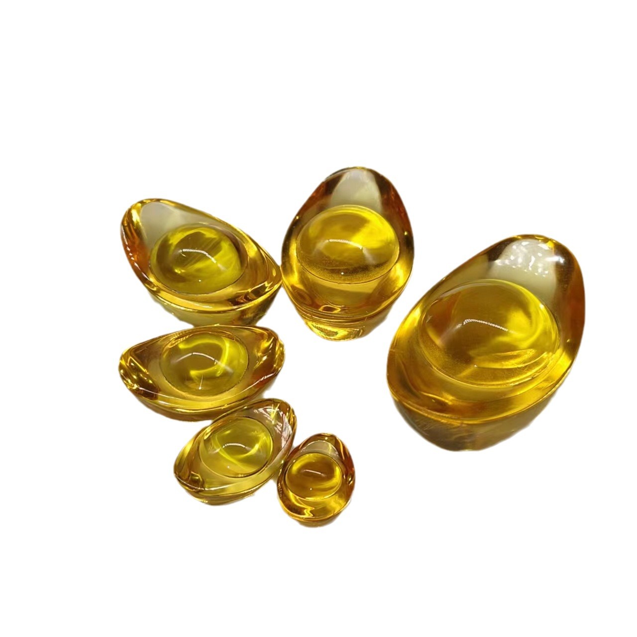 Wholesale yellow crystal ingot colored glaze gold ingot landing gold jade full house Buddha home feng shui ornaments Chinese gifts