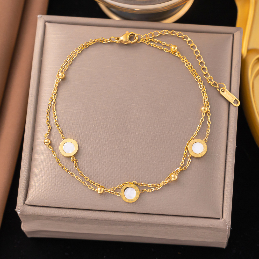 in stock titanium steel anklet explosive collection summer non-fading women's simple high-end fashion Joker European and American cross-border style