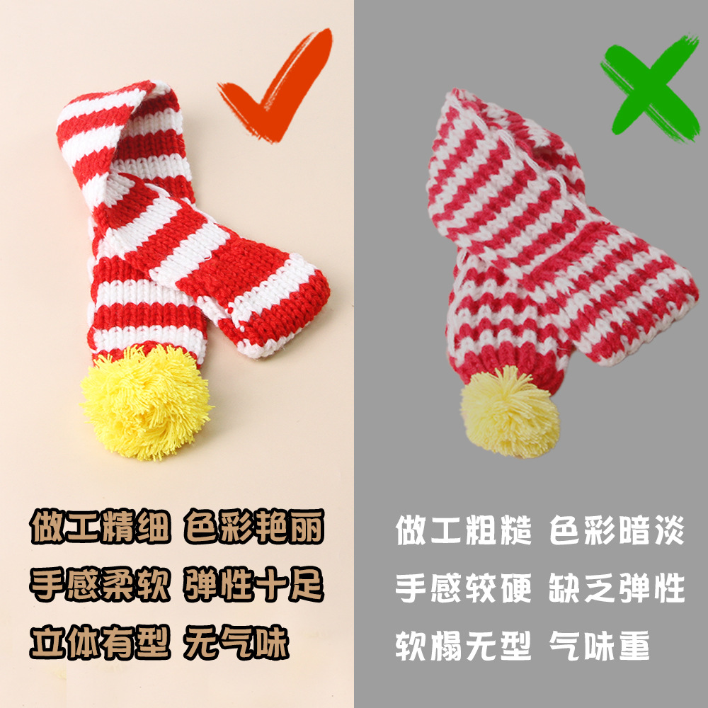 Amazon Hand Knitted Christmas Scarf Pet Scarf Vip Teddy Scarf Cat and Dog Pet Supplies