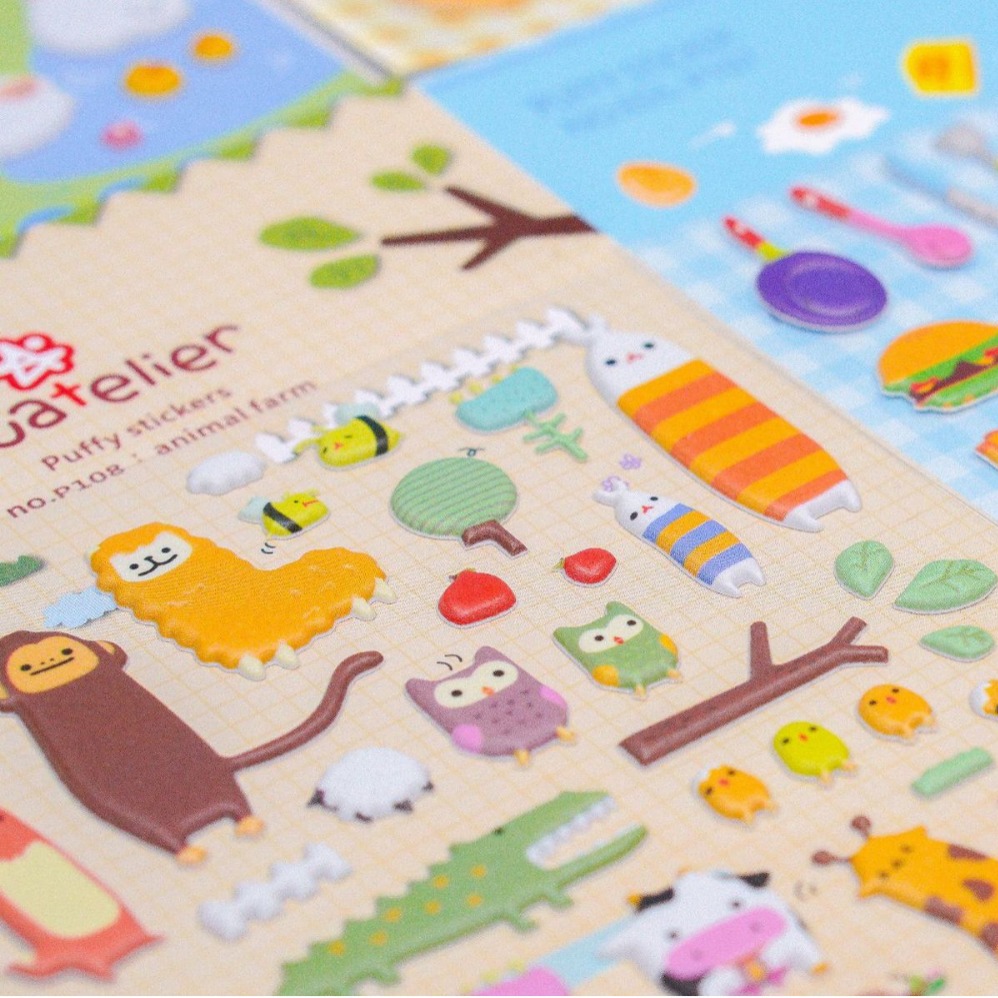 Manufacturer Customized Stereo Sponge Bubble Stickers Kidsren's Stickers Ins Stickers Gifts 3D Small Animal Cartoon Pvc Sticker Cards