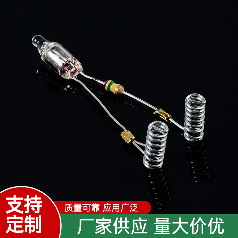 [Factory Supply] 4 * 10mm 5*13mm Red Neon Lamp Assembly Touch Welding Resistor with Spring Terminal