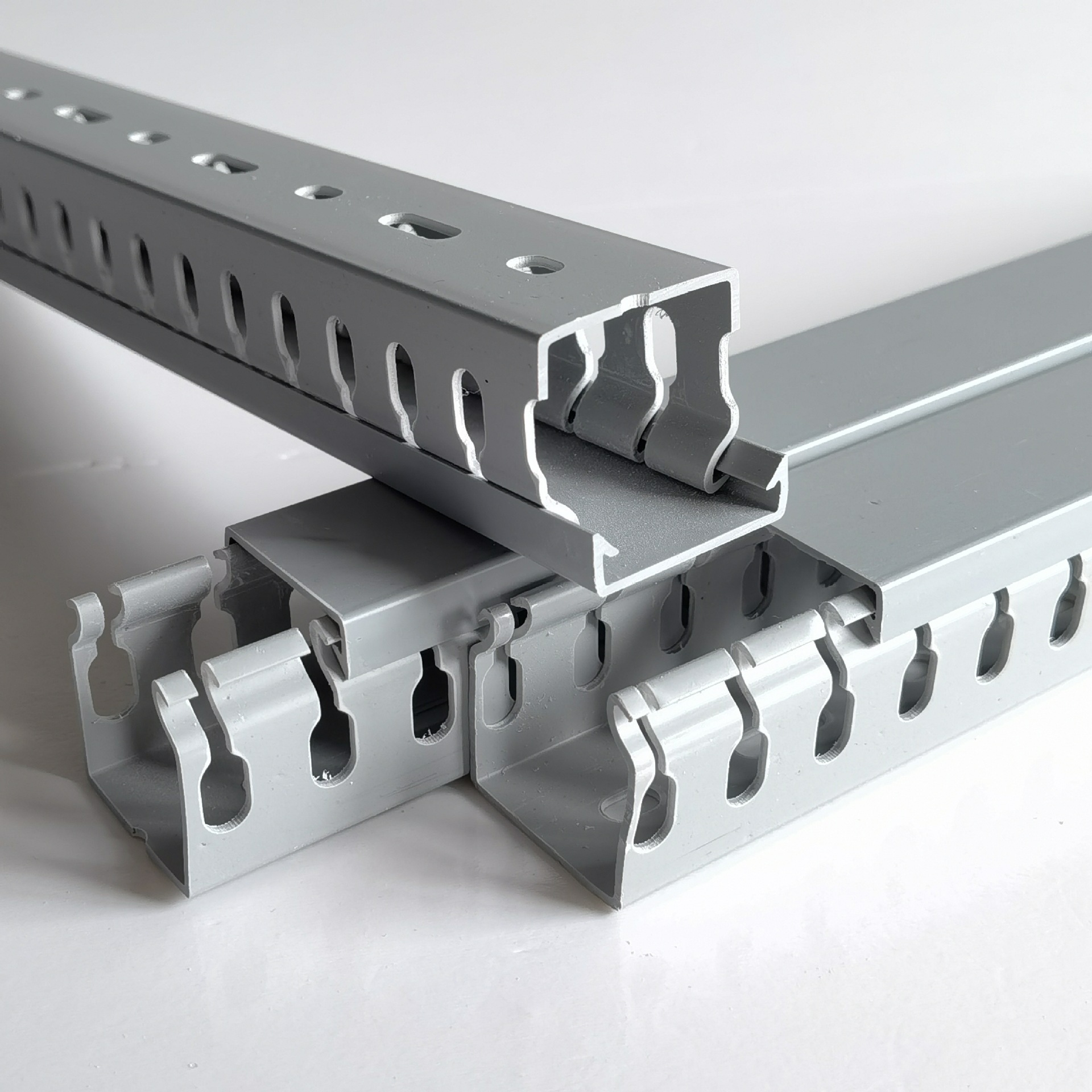 Trunking PVC wiring duct gray plastic wiring duct coarse tooth power distribution cabinet electric box open installation industrial flame retardant wiring duct