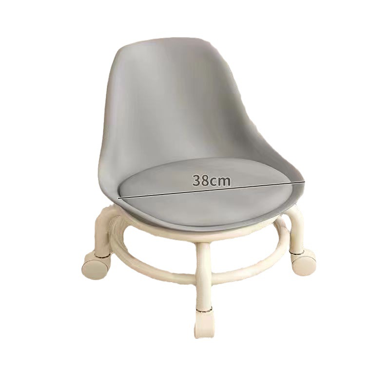 Small Stool for Home Use with Wheels, a Handy Tool for Taking Care of Children, Toddler Stool, Lazy Round Stool, Roller Skating, Seam-Sealing, Backrest Small Chair