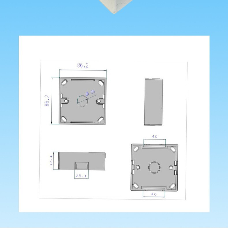Fulimei Brand National Standard 3C with Certificate Type 86 Exposed Bottom Box Junction Box Home Decoration White Switch Bottom Box