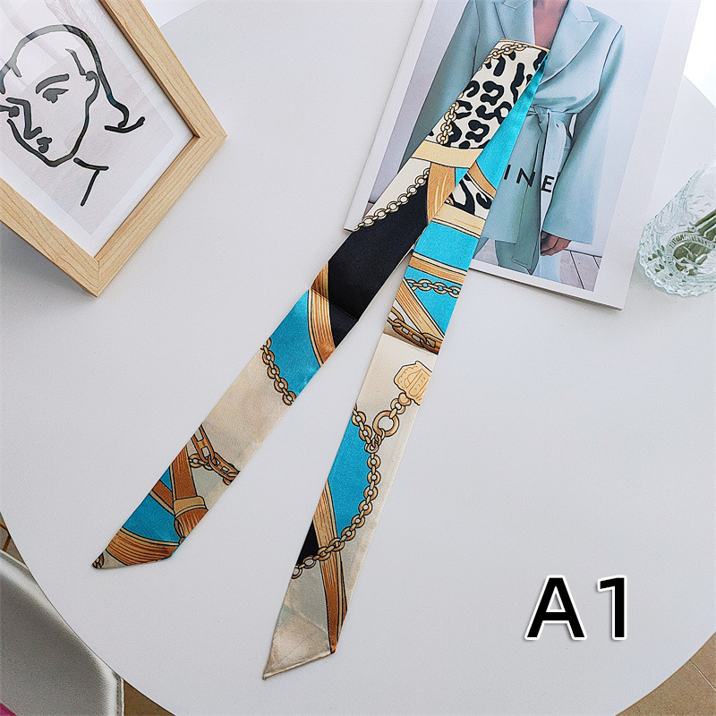 Factory Classic Slender Tie Handle Scarf Small Ribbon Decorative Scarf Bag Belt Women's Scarf