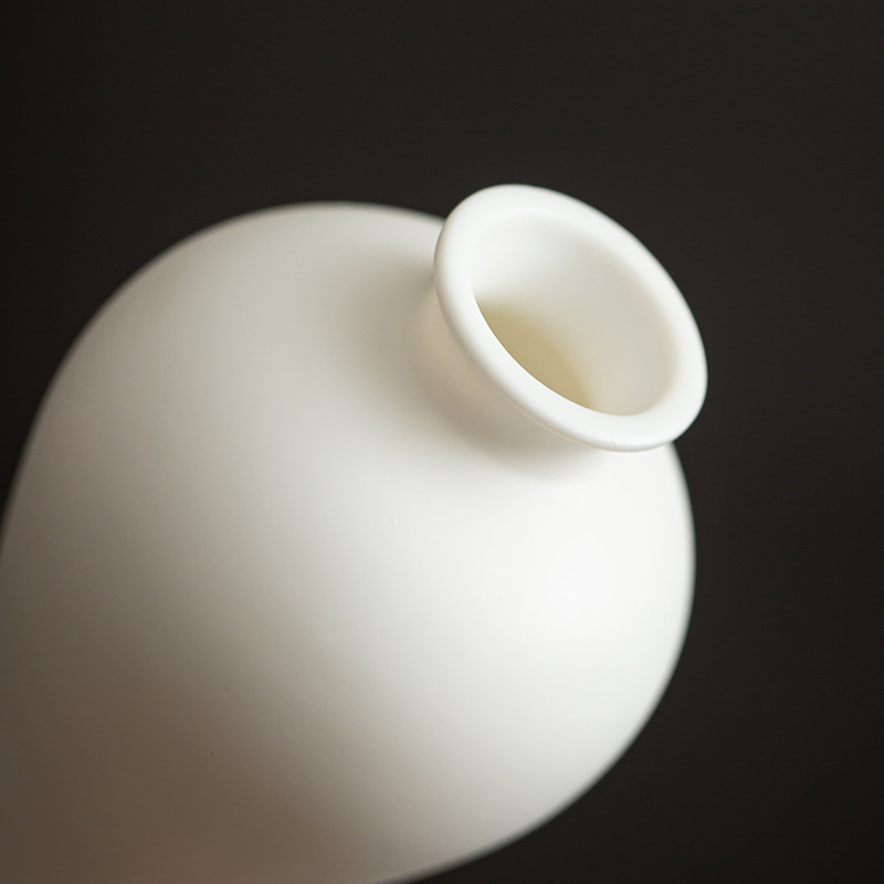 Mini Guanyin Jade Clear Bottle Simple White Porcelain Small Vase Tea Ceremony Ornaments Flower-arranging Zen Ceramic Hydroponic Flower-arranging