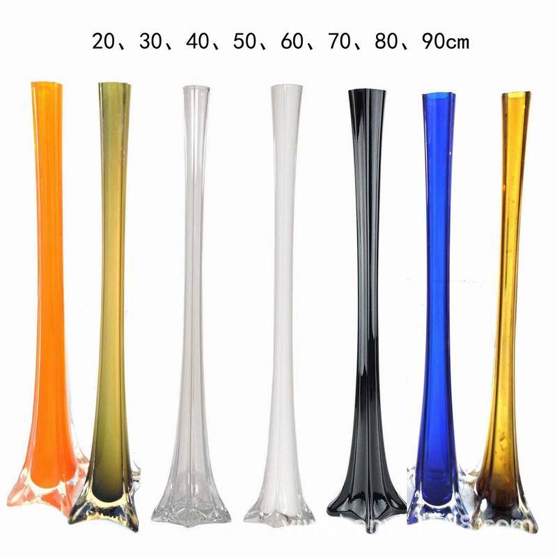 Фабричная оптовая продажа стеклянной вазы Эйфелевой башни с перьями, свадебное украшение