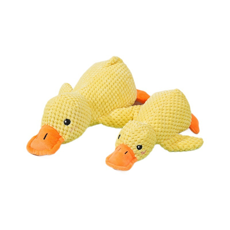 Dog Toy Relieves Boredom, Makes Sounds, Plush Teeth Grinding and Bite-Resistant Puppy to Sleep with Teddy Shiba Inu Pet Dog Little Yellow Duck