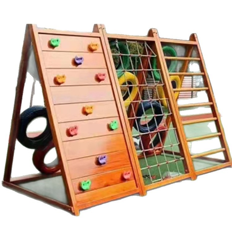 Kindergarten Climbing Frame Outdoor Wooden Slide Swing Bridge Drilling Large Physical Expansion Sensory Training Rock Climbing Combination