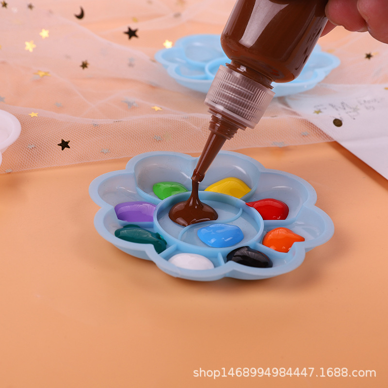 Оптовая палитра цвета сливы белая маленькие ножки пластиковая коробка для краски акриловая акварель гуашь детская художественная палитра