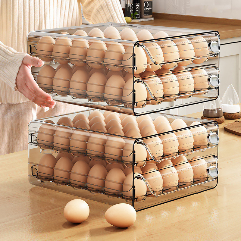 Egg Storage Box Drawer Type Refrigerator Special Household Food Grade Sealed Fresh-keeping Box Kitchen Finishing Artifact Plastic