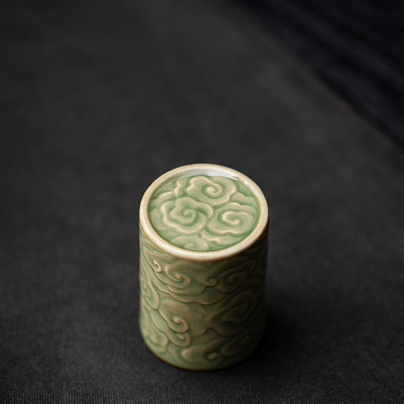 Retro Purple Clay Pot Lid Holder Pot Lid Pot Holder Ceramic Cover Bowl Lid Holder Tea Ceremony Accessories Iron Pot Lid Holder Celadon