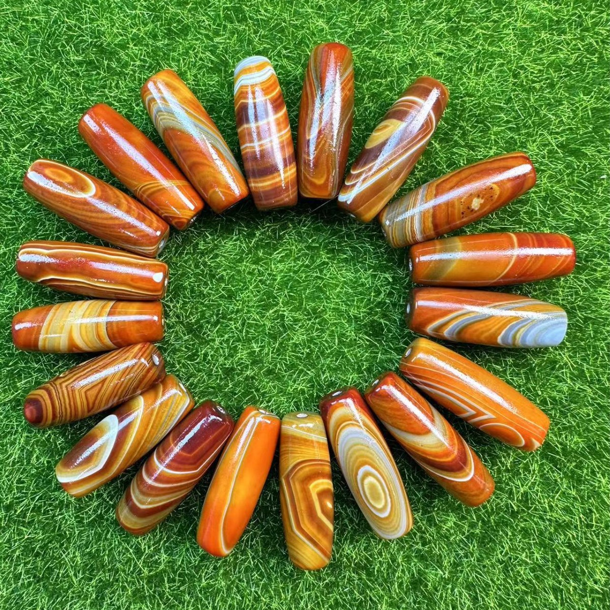 Agate Wholesale Natural Agate Warring States Red Sweater Chain Pendant Sweater Chain Pendant Randomly Sent Inlaid Southern Red Agate