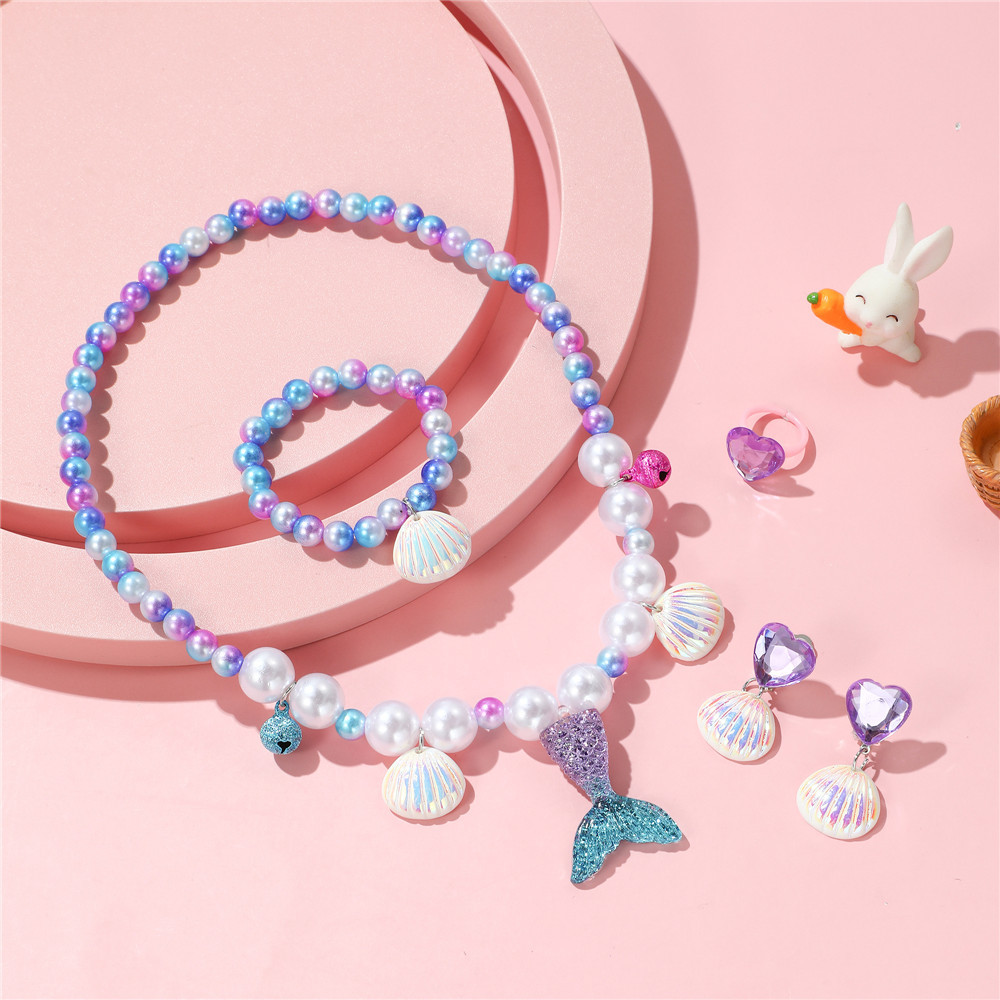 Набор ожерелья с жемчугом для детей: ожерелье русалки, бусы, милое украшение принцессы