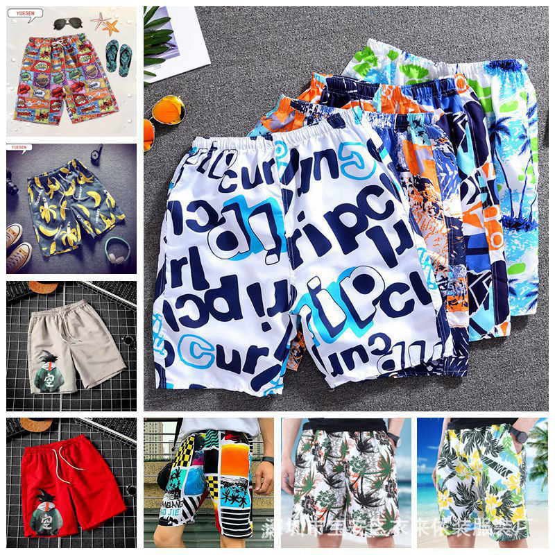 2025 New Arrival Beach Pants Men's Fashion Printed Shorts Loose Casual Beach Pants Outdoor Water Sports Pants