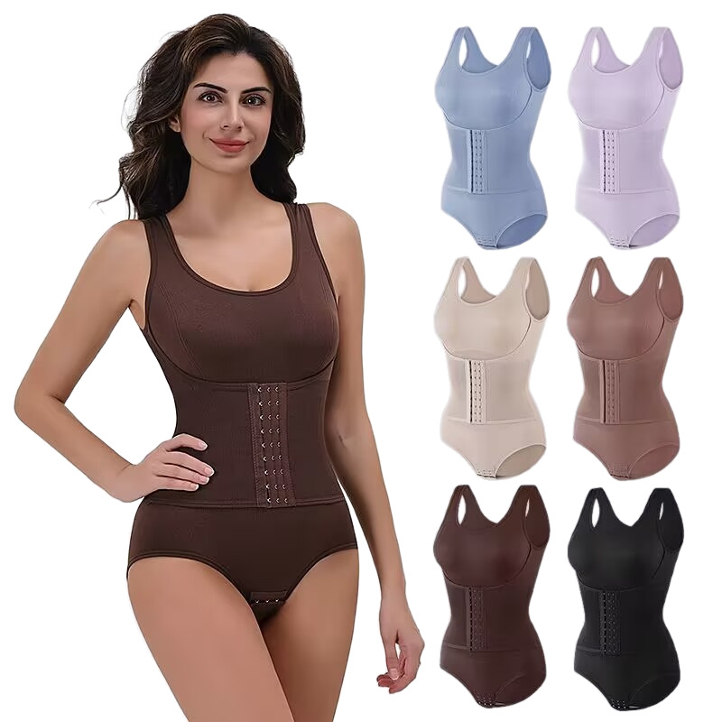 Cross-border plus size One-piece Shaping Clothes Buckle-breasted One-piece Shaping Tight-fit Reinforcing Plastic Abdominal Pants Triangular Shaping Clothes