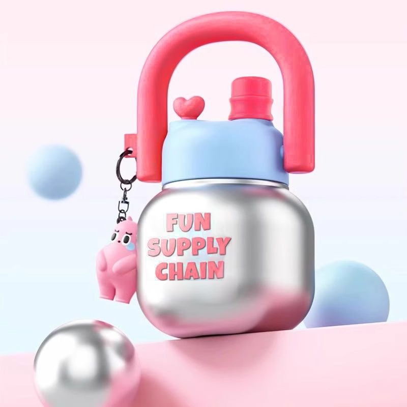 Girls' Water Cup, Summer High-Looking Straw, Big Belly Cup, Large Capacity Tea Drain, High Temperature Resistant, Cute Tea Making Plastic Cup