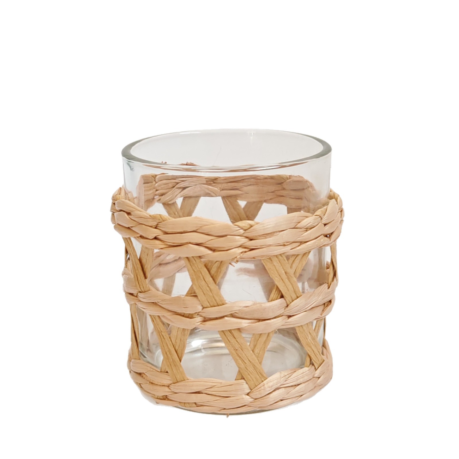 Straw Crafts Glass Cup Cover Hand-Woven Egg Cup Vase Glass Jar Protective Cover Rattan Paper Rope Cup Cover