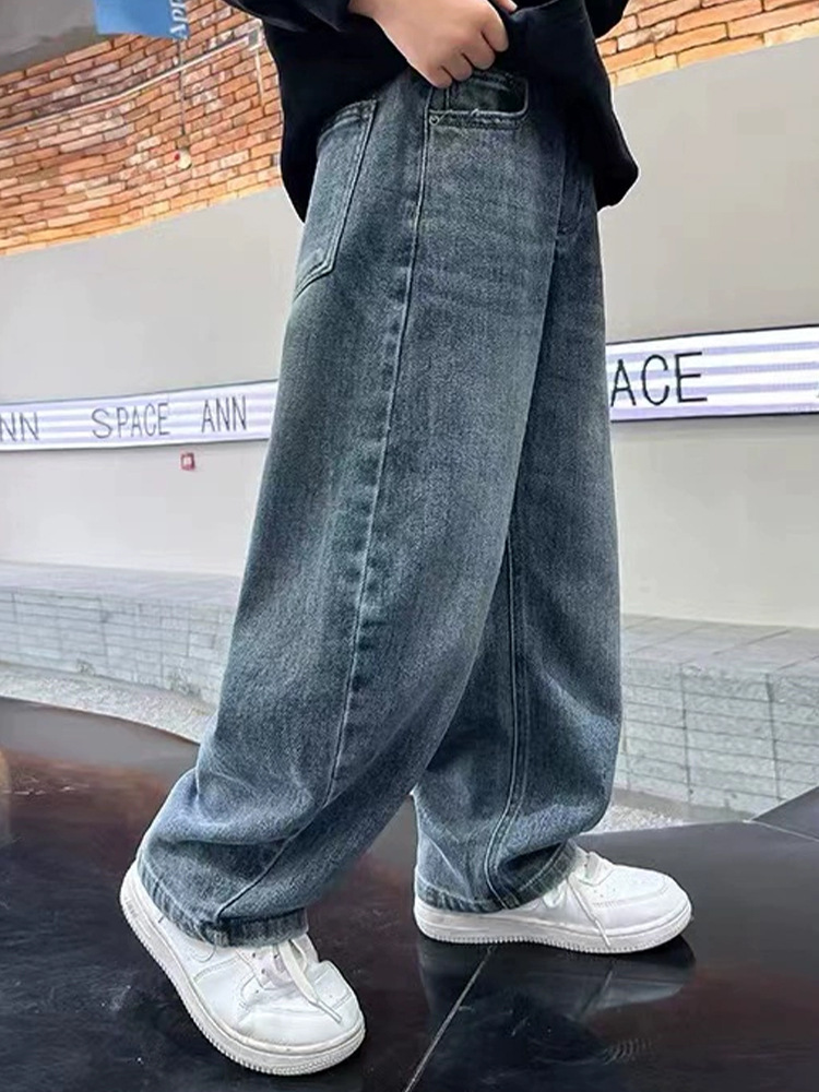 Boys Jeans 2025 New Wide Leg Children's Spring Wear Boys Children's Wear Spring and Autumn Big Kids Handsome Sports Pants